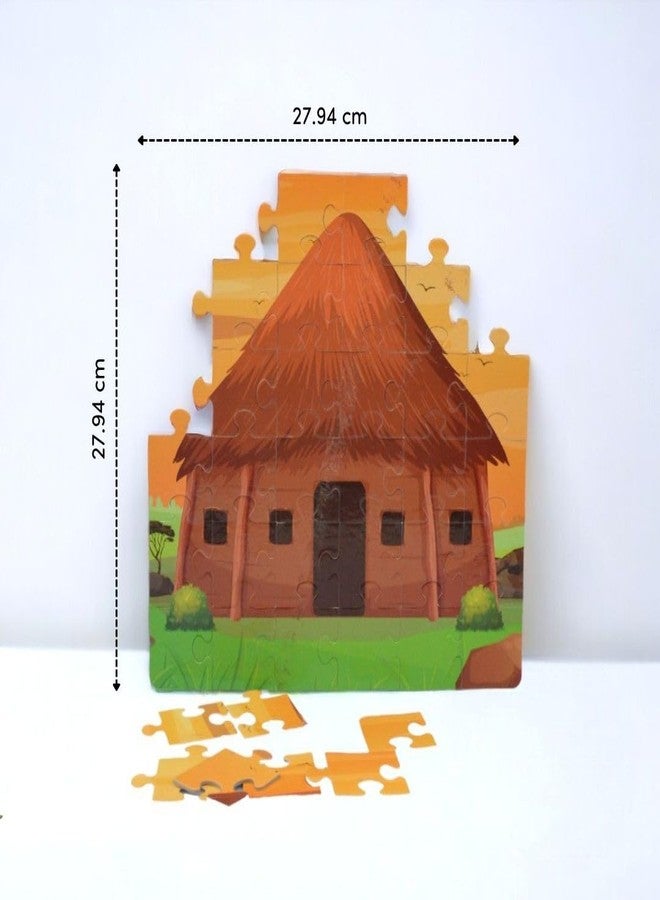 Mittimate Mud House Jigsaw Puzzle Game for Kids Age 4 to 6 Old I 36 Pieces Puzzle Toy I Birthday Gift for Children - Image 3